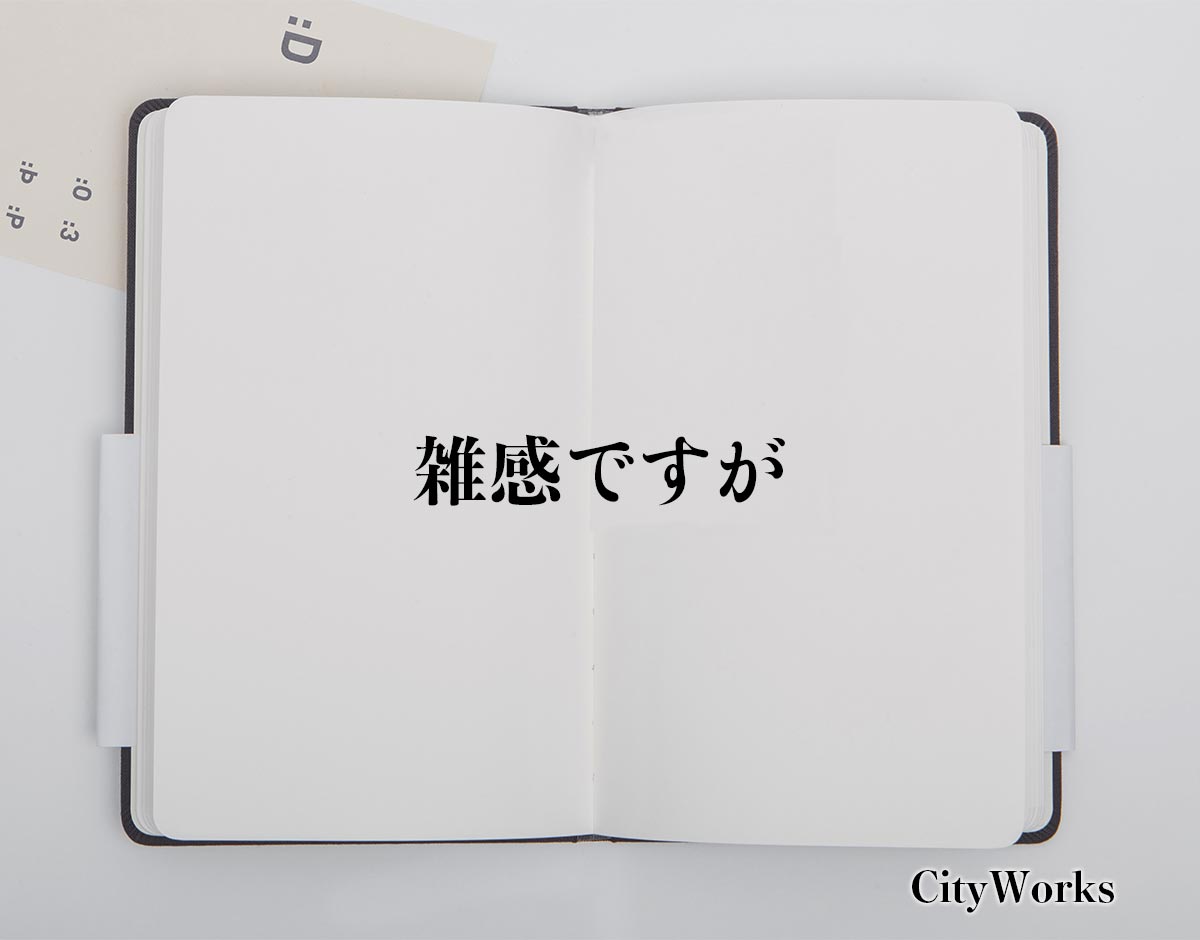 「雑感ですが」とは？