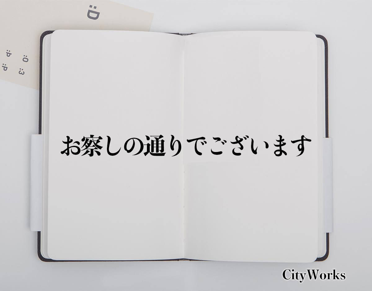 「お察しの通りでございます」とは？