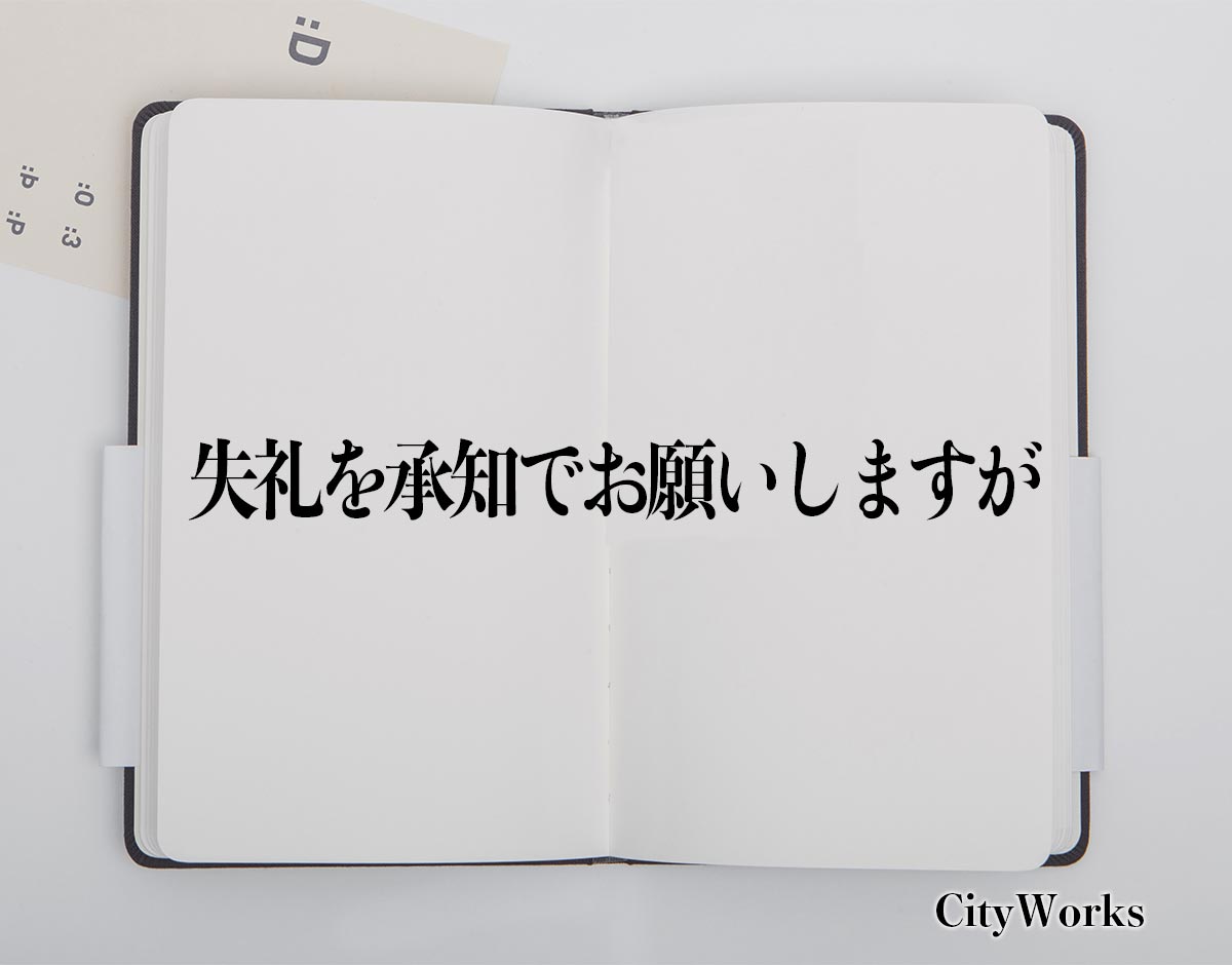 「失礼を承知でお願いしますが」とは？