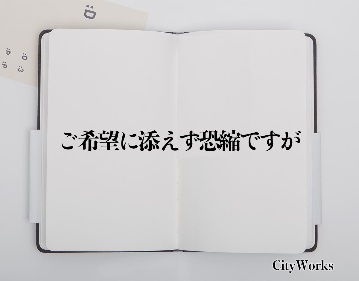 「ご希望に添えず恐縮ですが」とは？