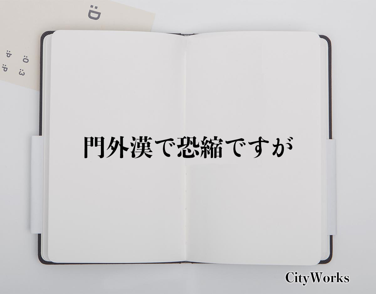 「門外漢で恐縮ですが」とは？