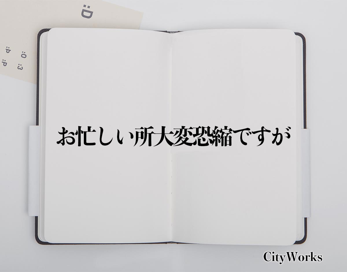 「お忙しい所大変恐縮ですが」とは？