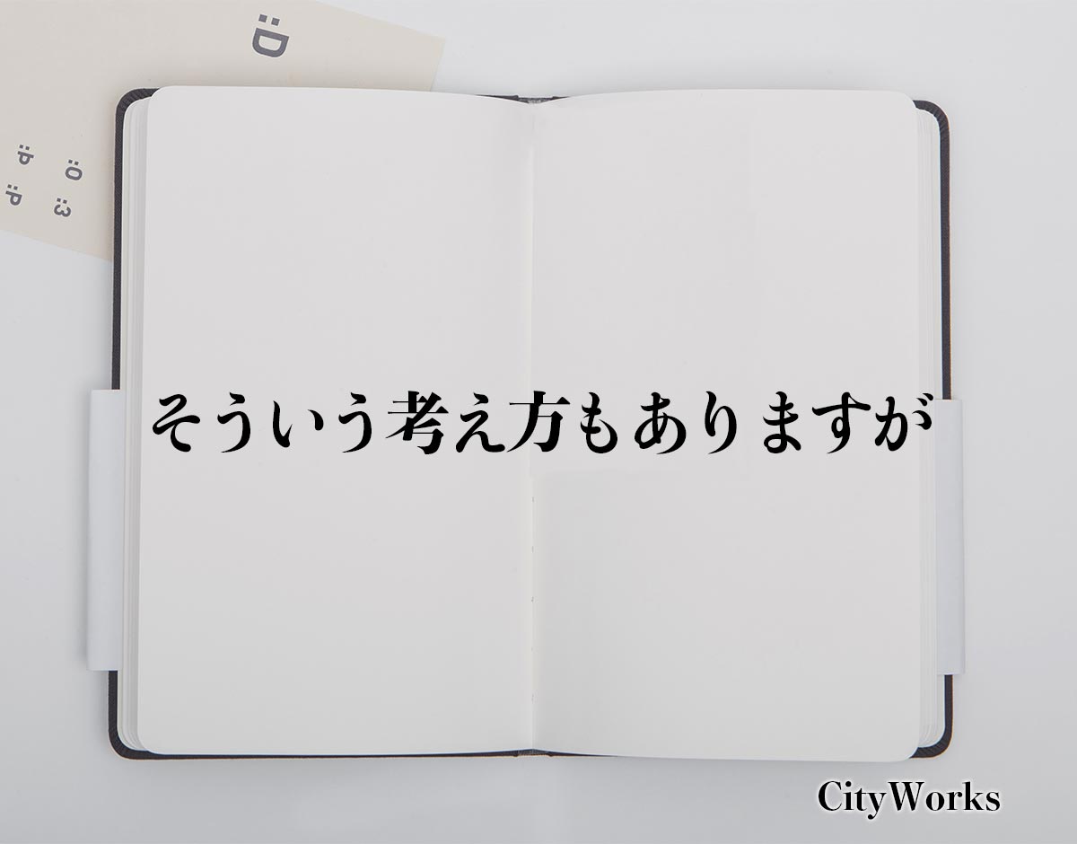 「そういう考え方もありますが」とは？