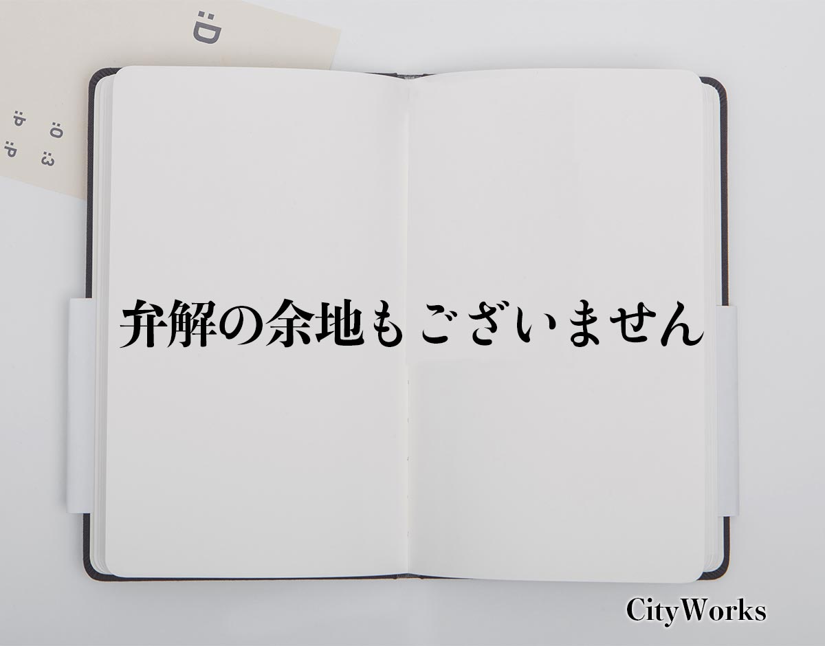 「弁解の余地もございません」とは？