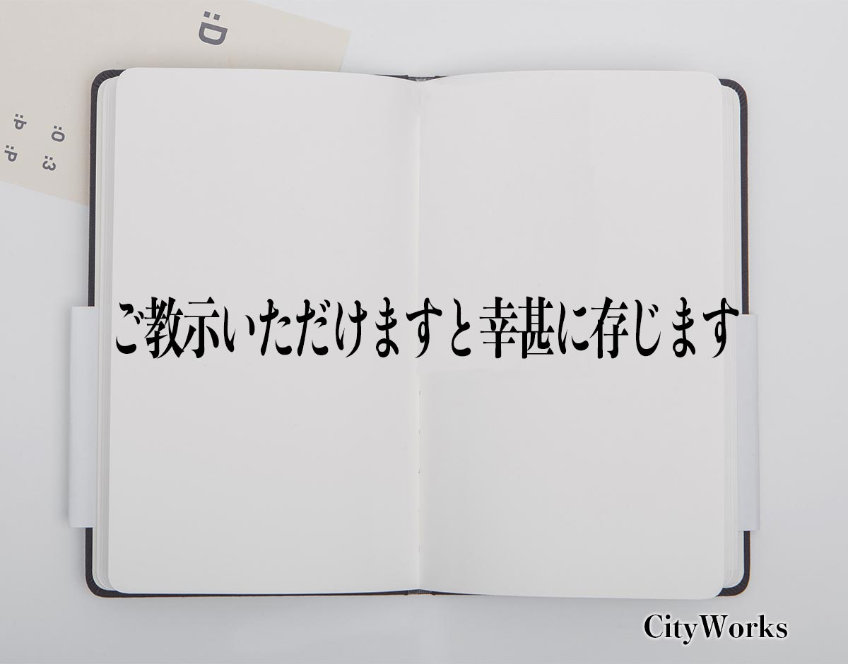 「ご教示いただけますと幸甚に存じます」とは？