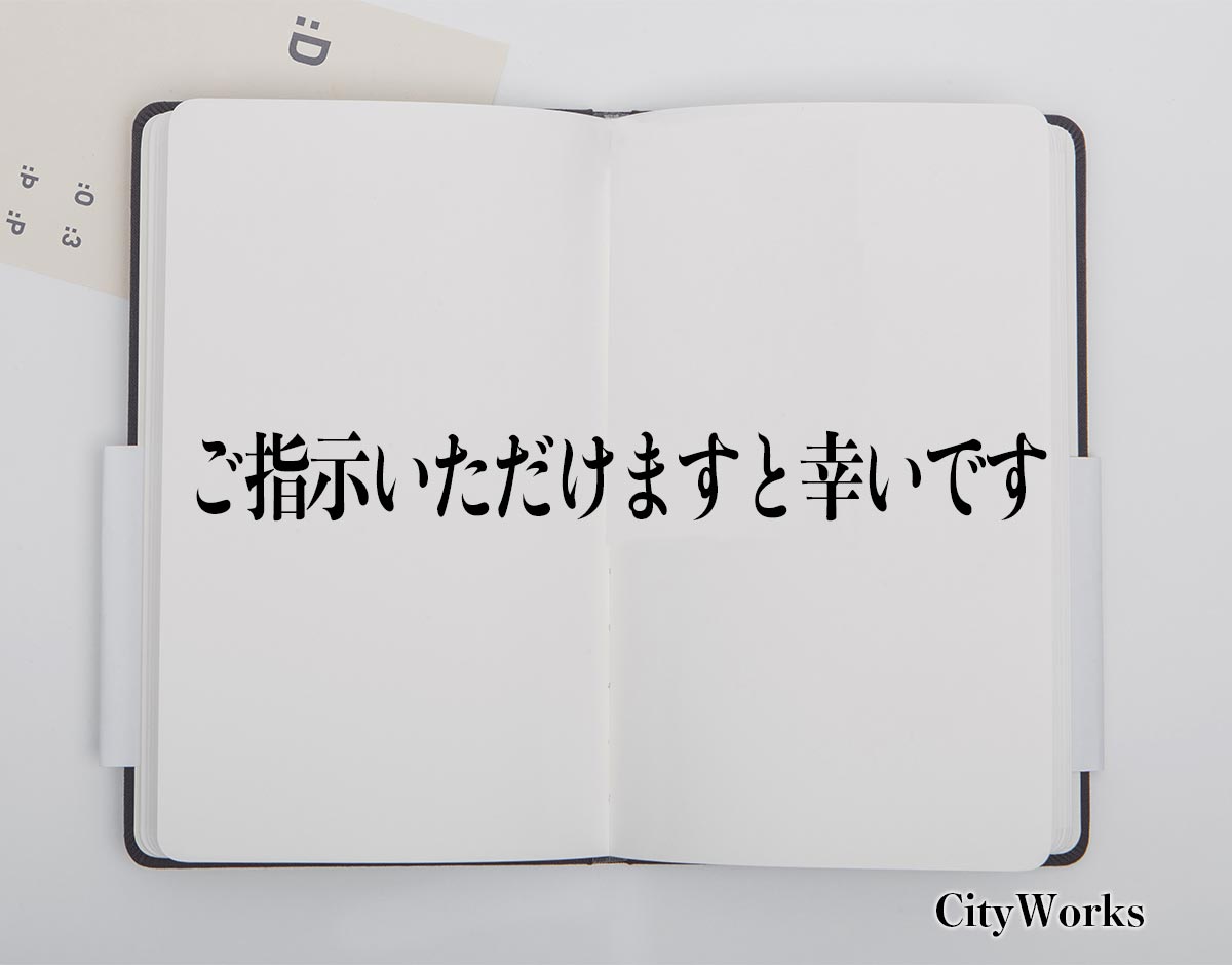 「ご指示いただけますと幸いです」とは？