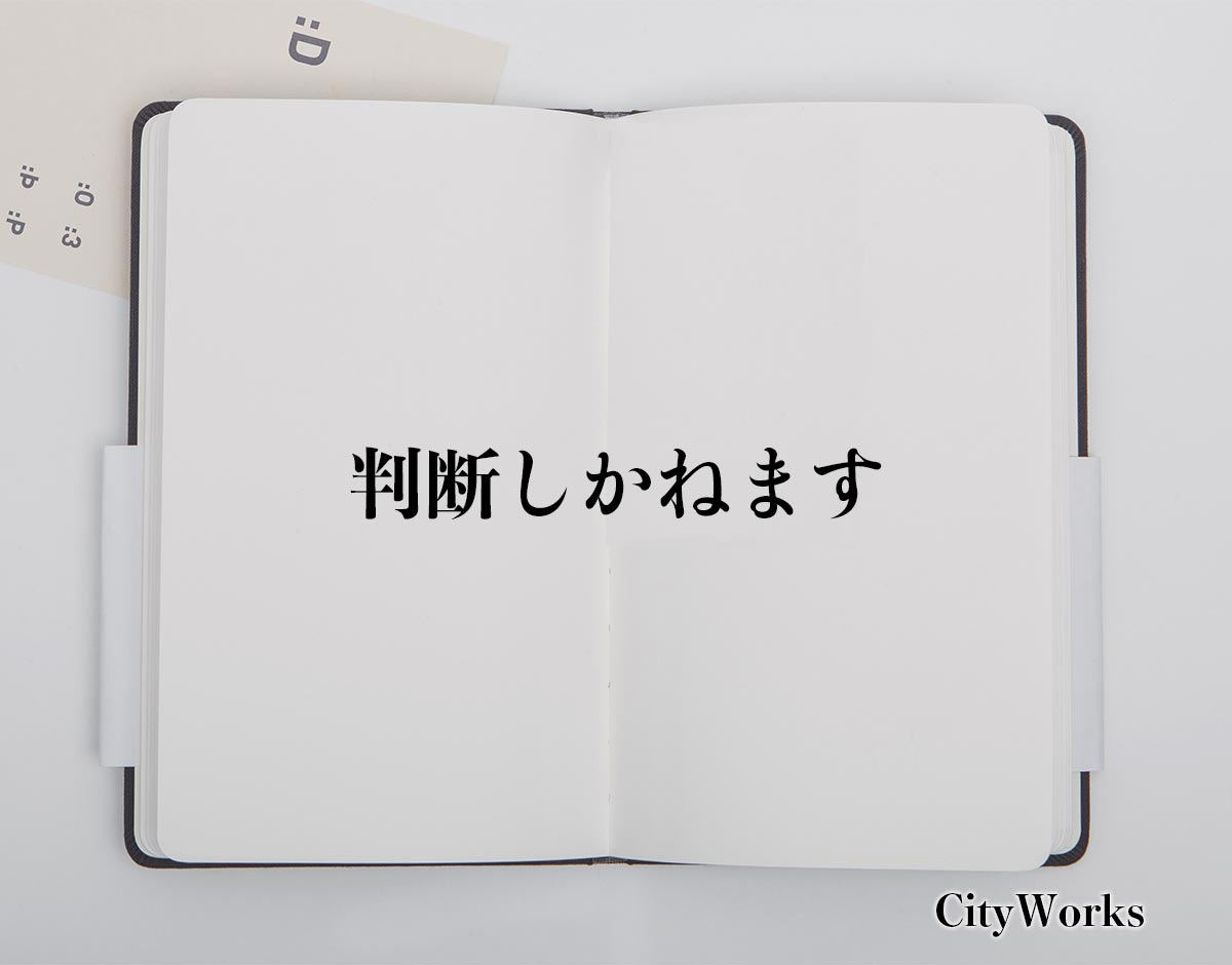 「判断しかねます」とは？