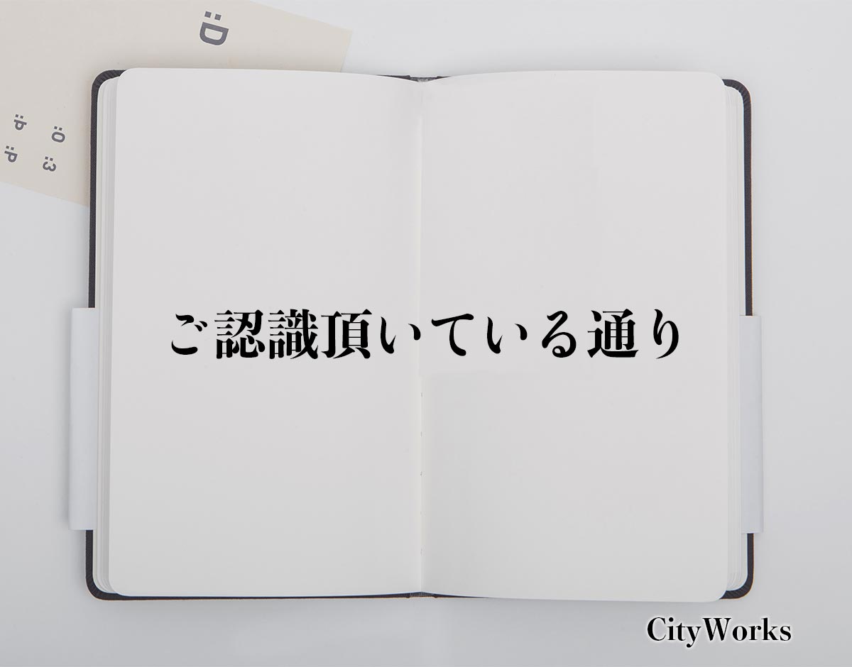 「ご認識頂いている通り」とは？