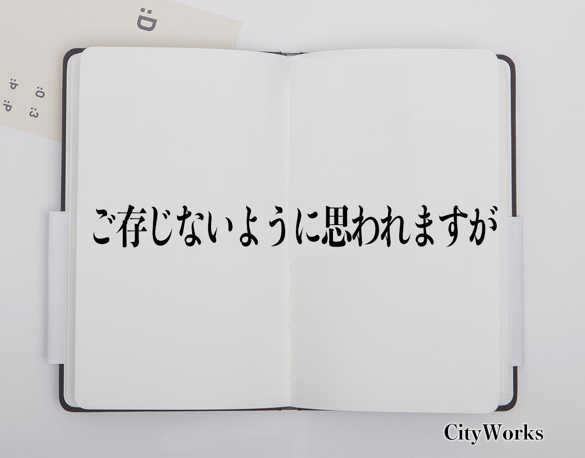 「ご存じないように思われますが」とは？