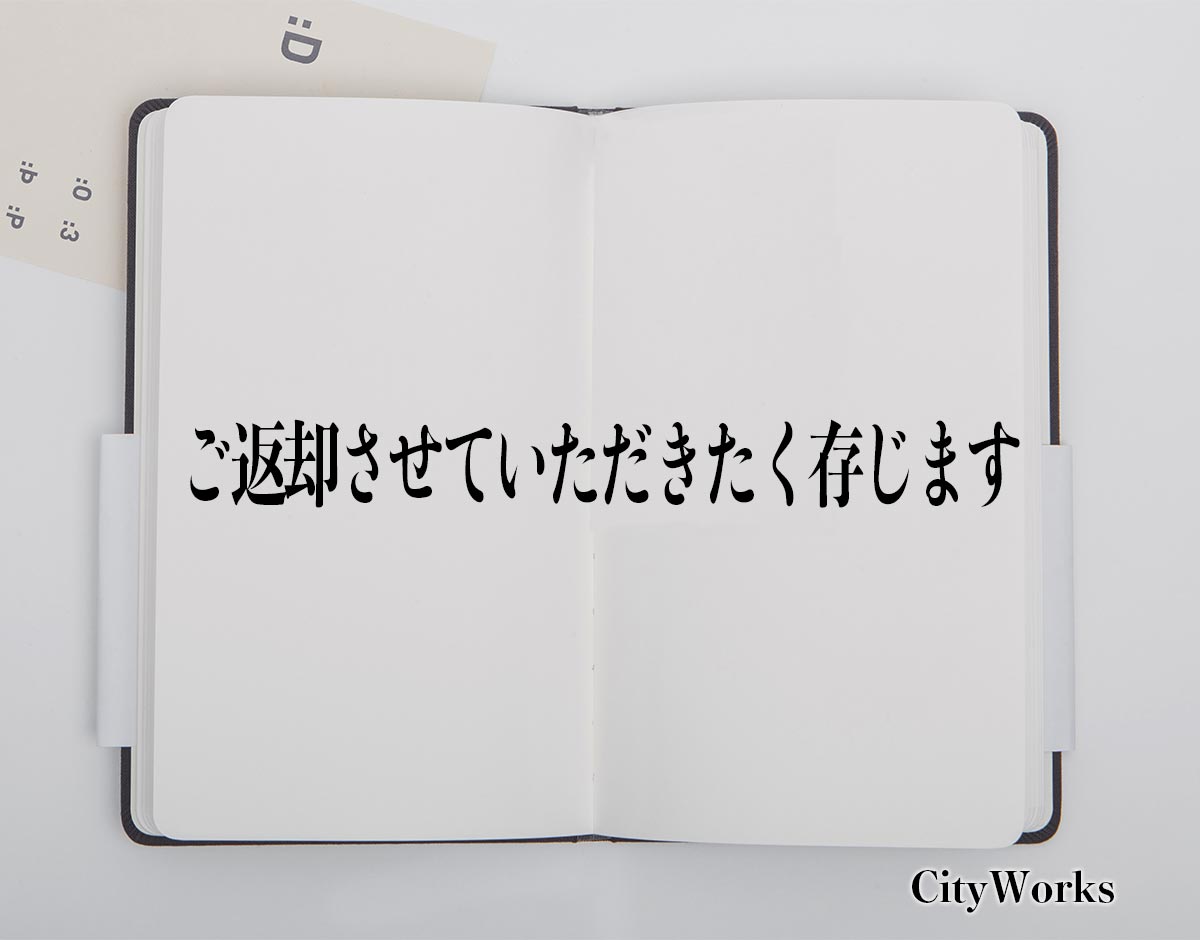 「ご返却させていただきたく存じます」とは？