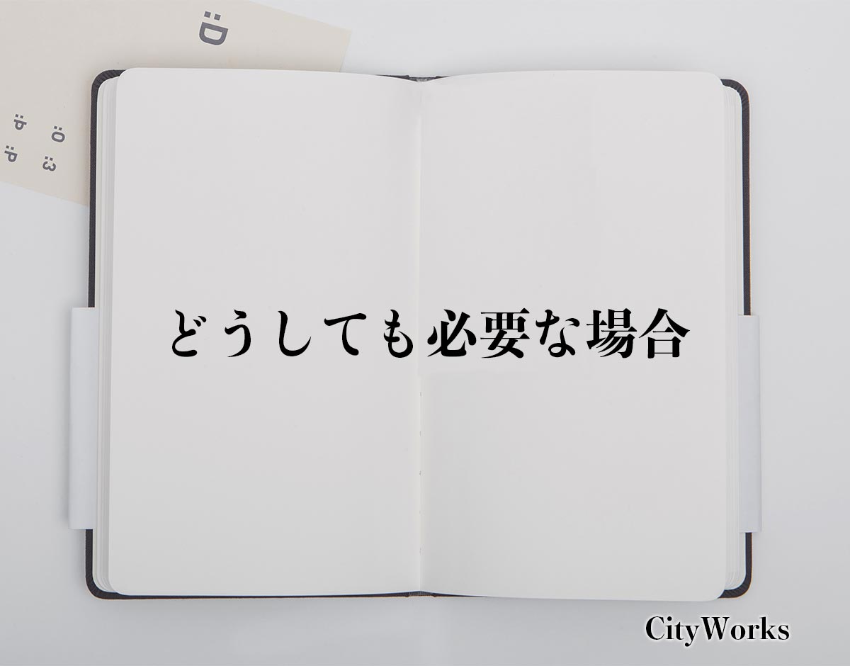 「どうしても必要な場合」とは？