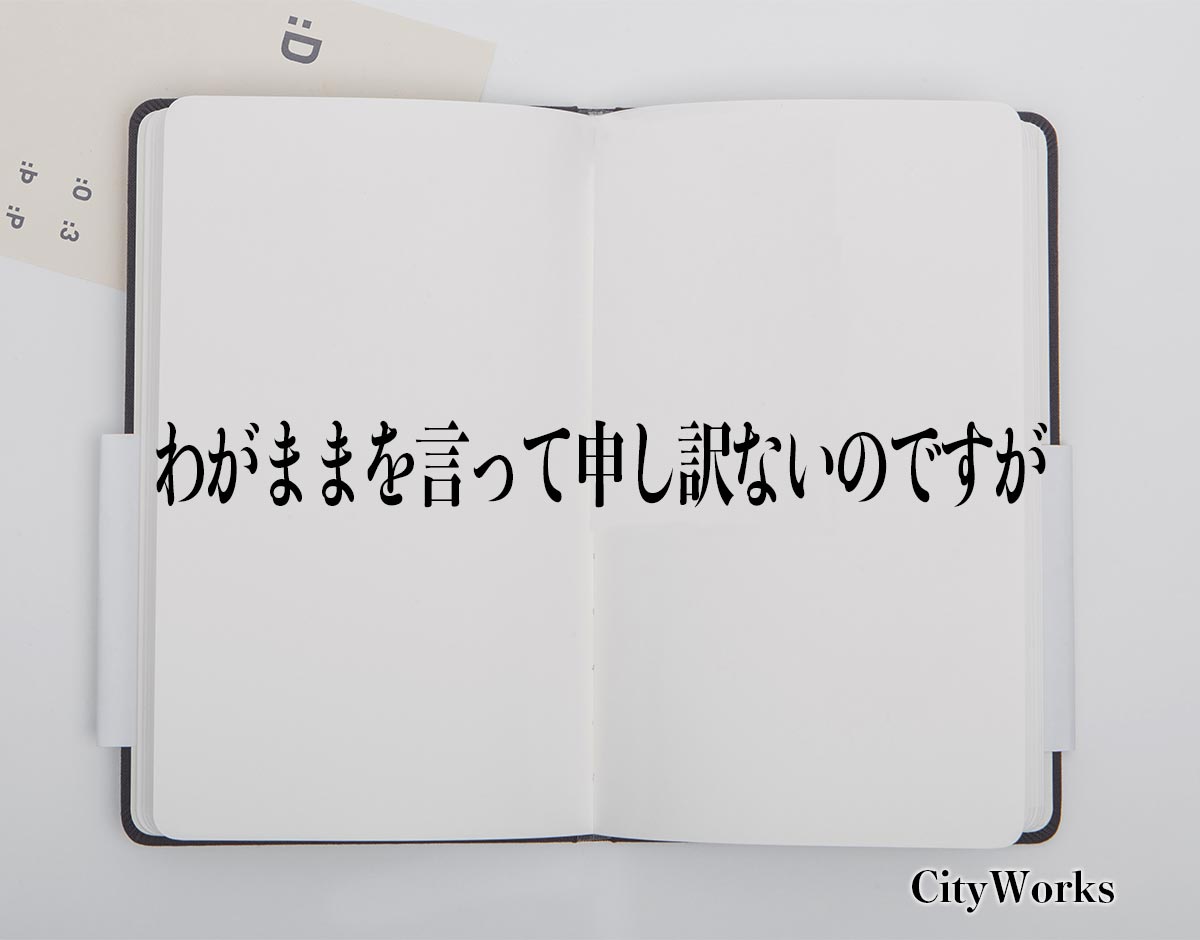 「わがままを言って申し訳ないのですが」とは？