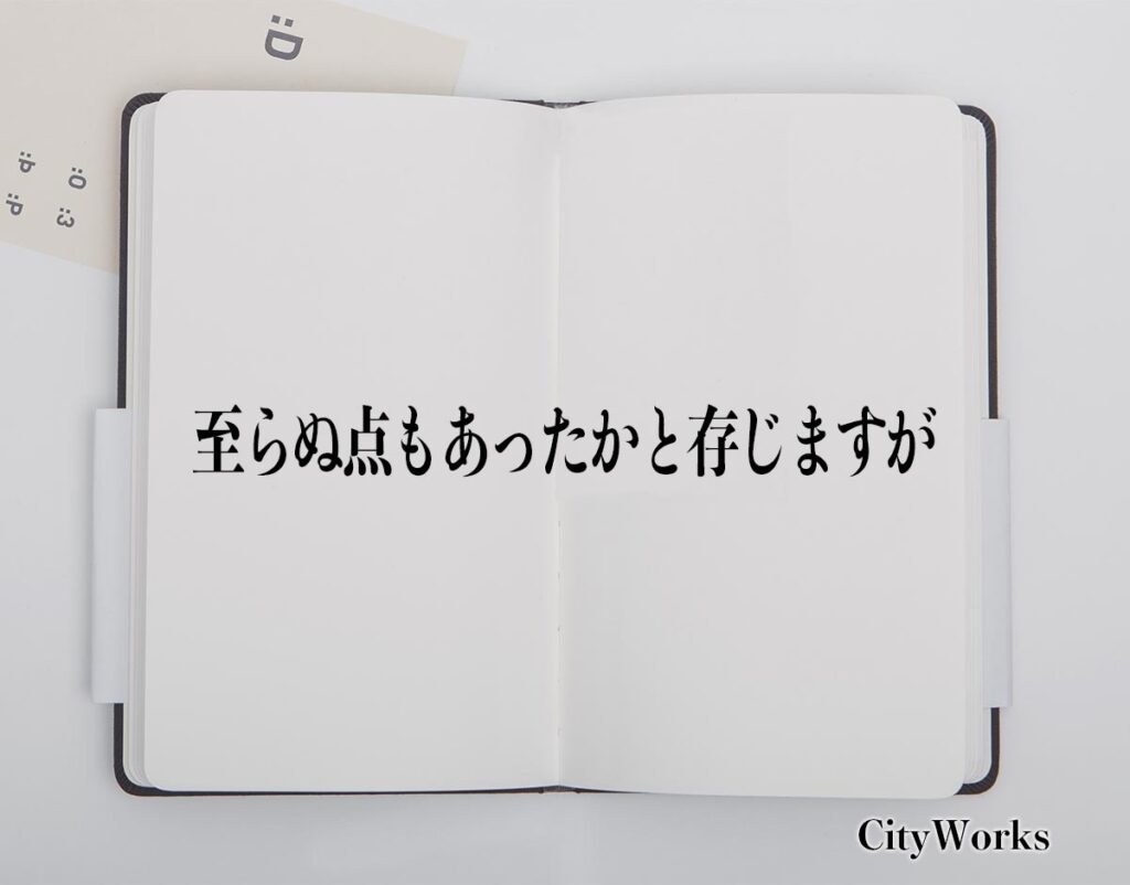 至ら ぬ 点 も ある かと 存じ ます が