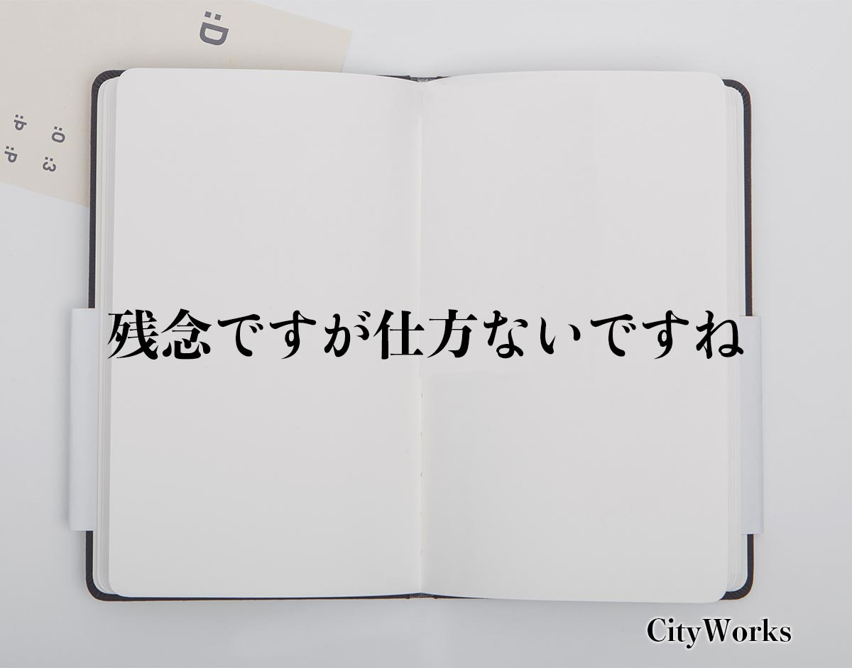 「残念ですが仕方ないですね」とは？