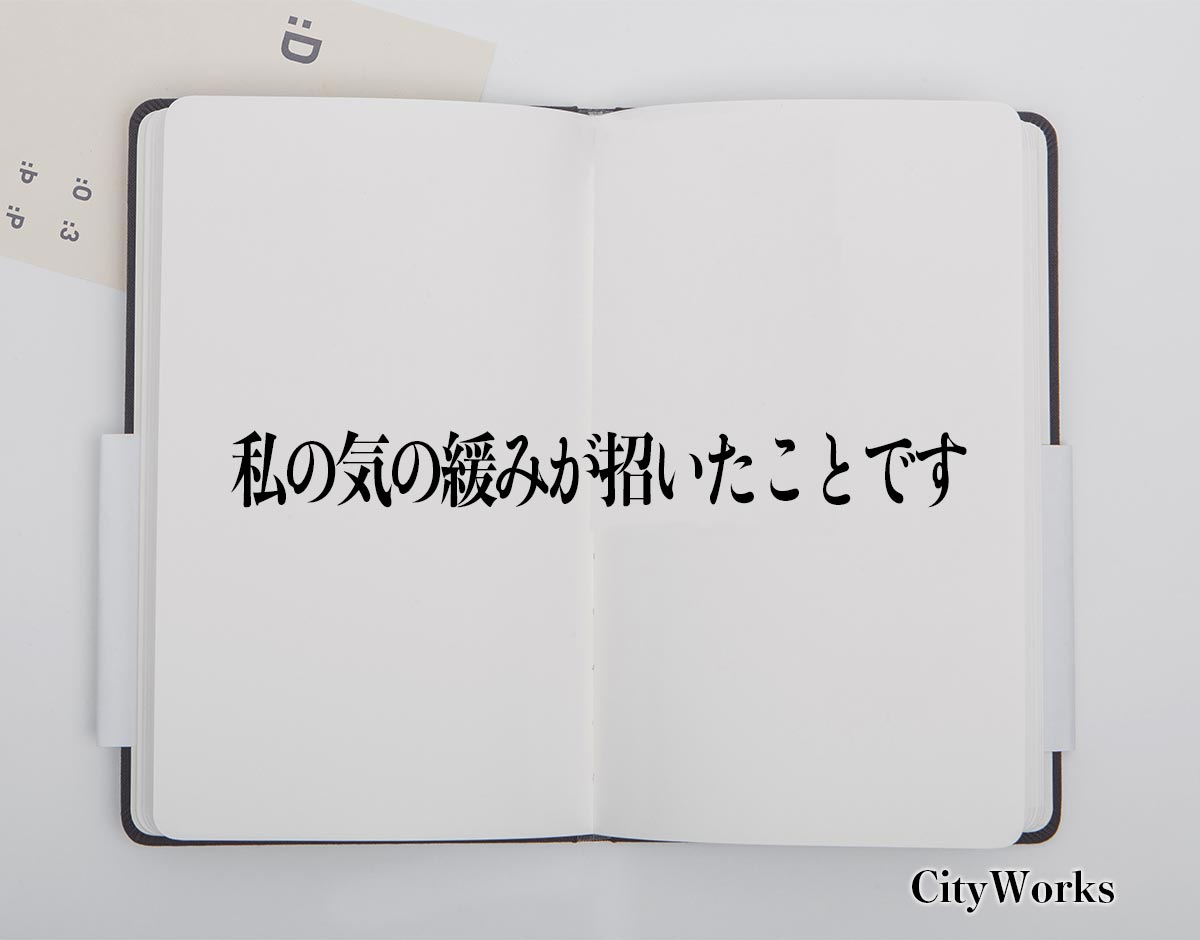 「私の気の緩みが招いたことです」とは？