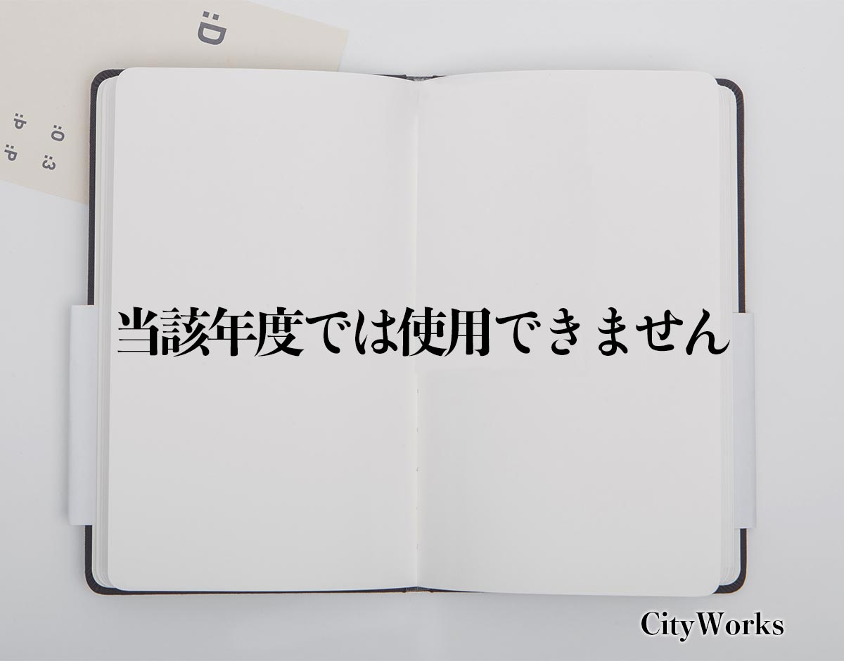 「当該年度では使用できません」とは？