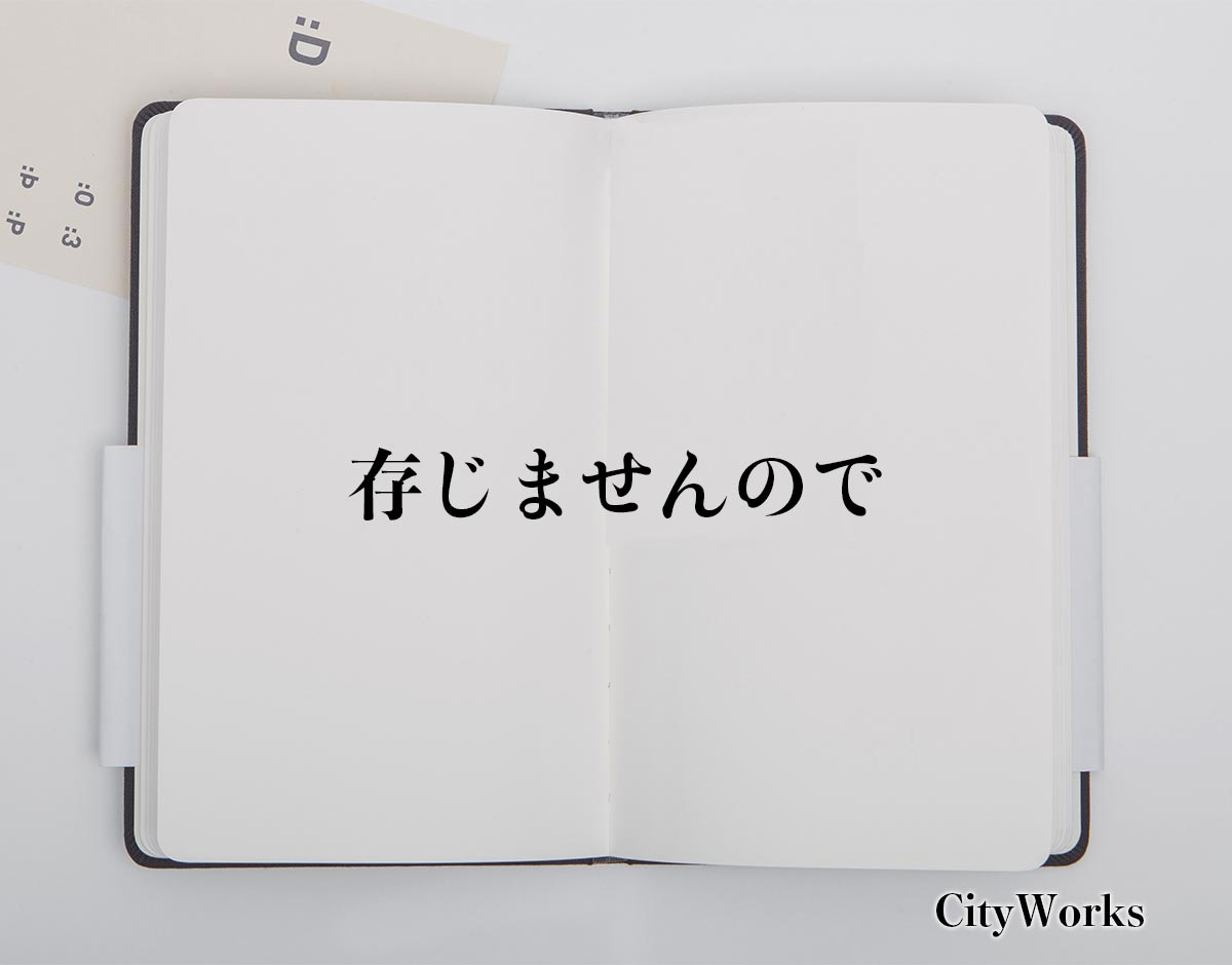 「存じませんので」とは？