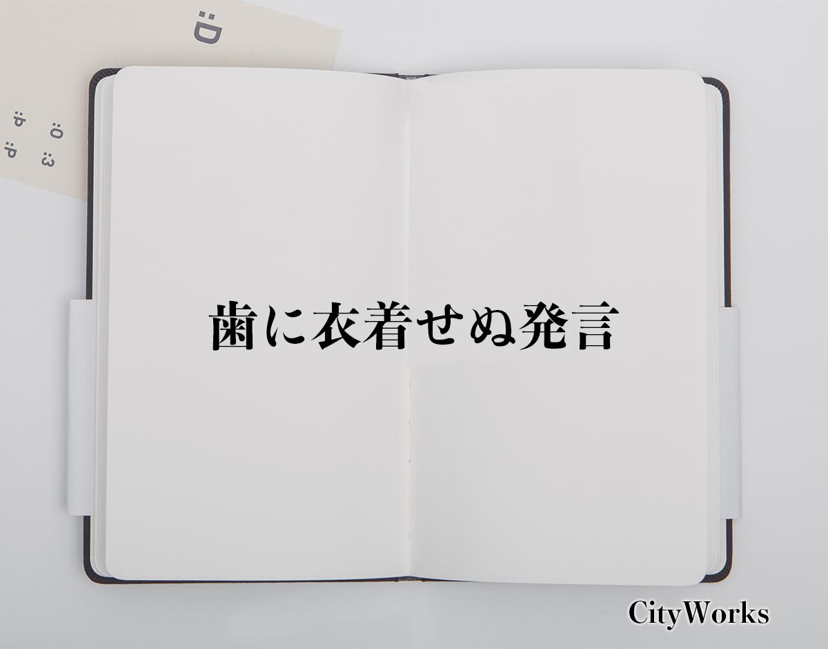 「歯に衣着せぬ発言」とは？