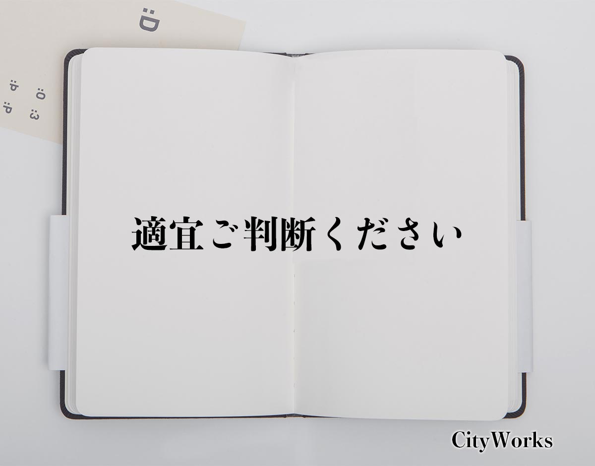 「適宜ご判断ください」とは？