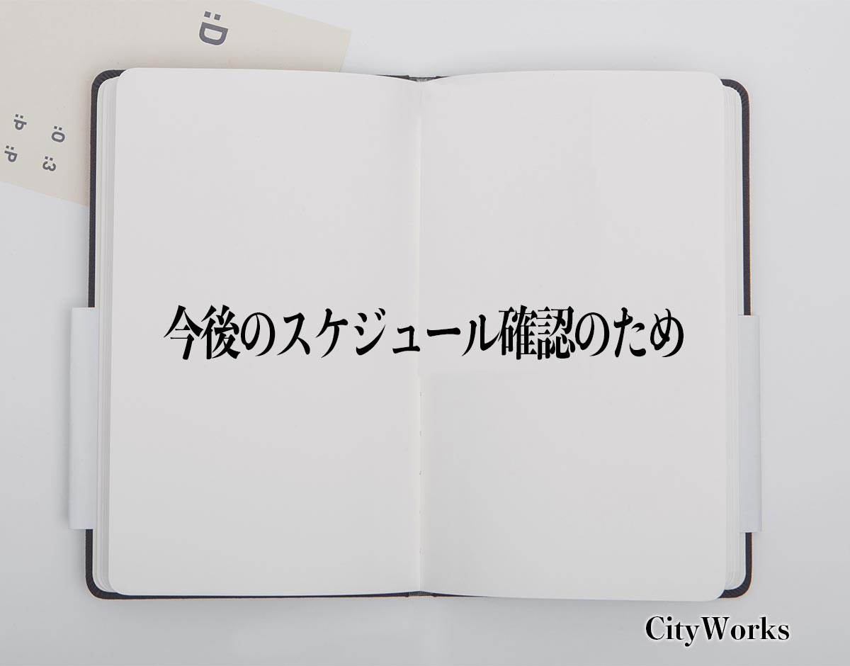 「今後のスケジュール確認のため」とは？