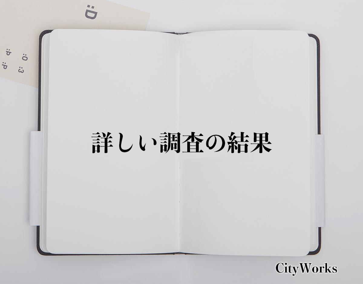 「詳しい調査の結果」とは？