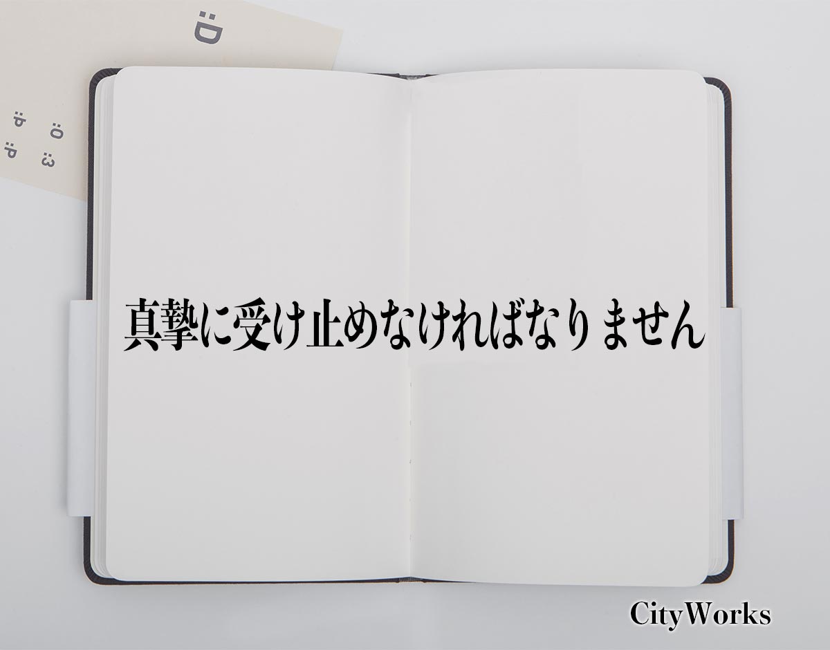 「真摯に受け止めなければなりません」とは？