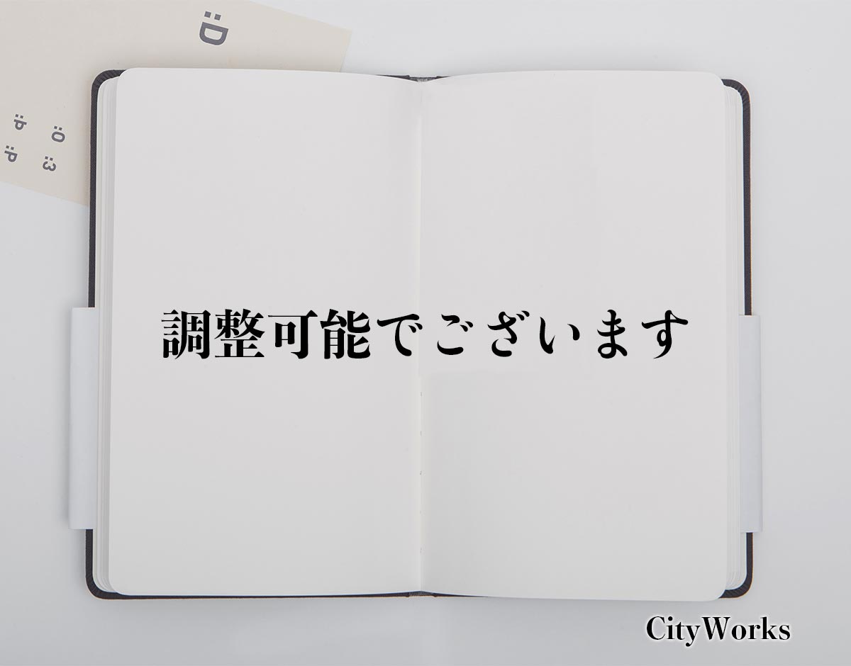 「調整可能でございます」とは？