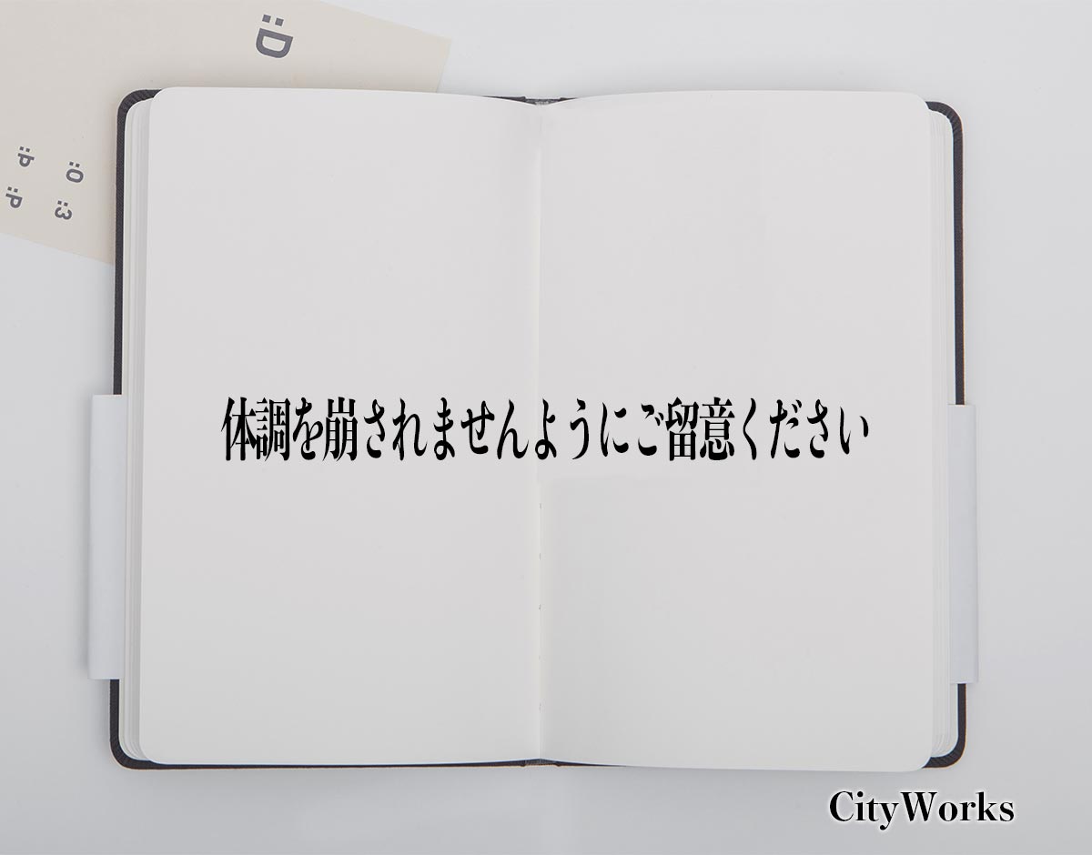 「体調を崩されませんようにご留意ください」とは？