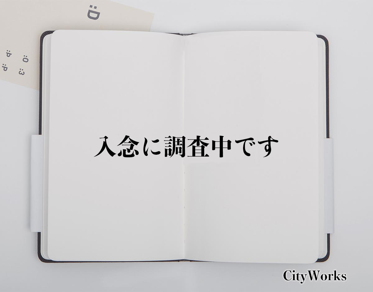 「入念に調査中です」とは？