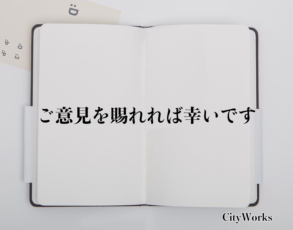 「ご意見を賜れれば幸いです」とは？