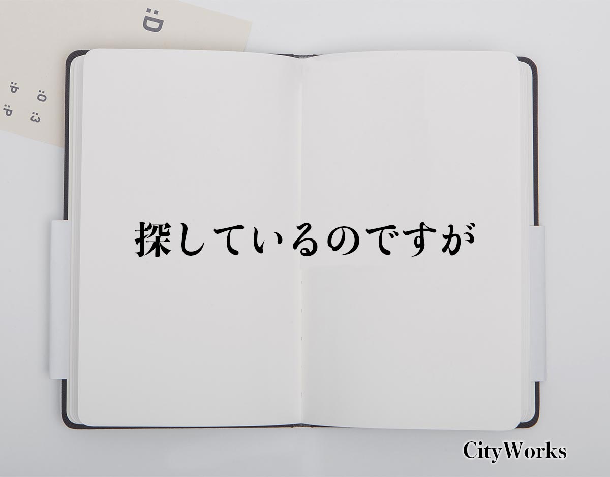 「探しているのですが」とは？