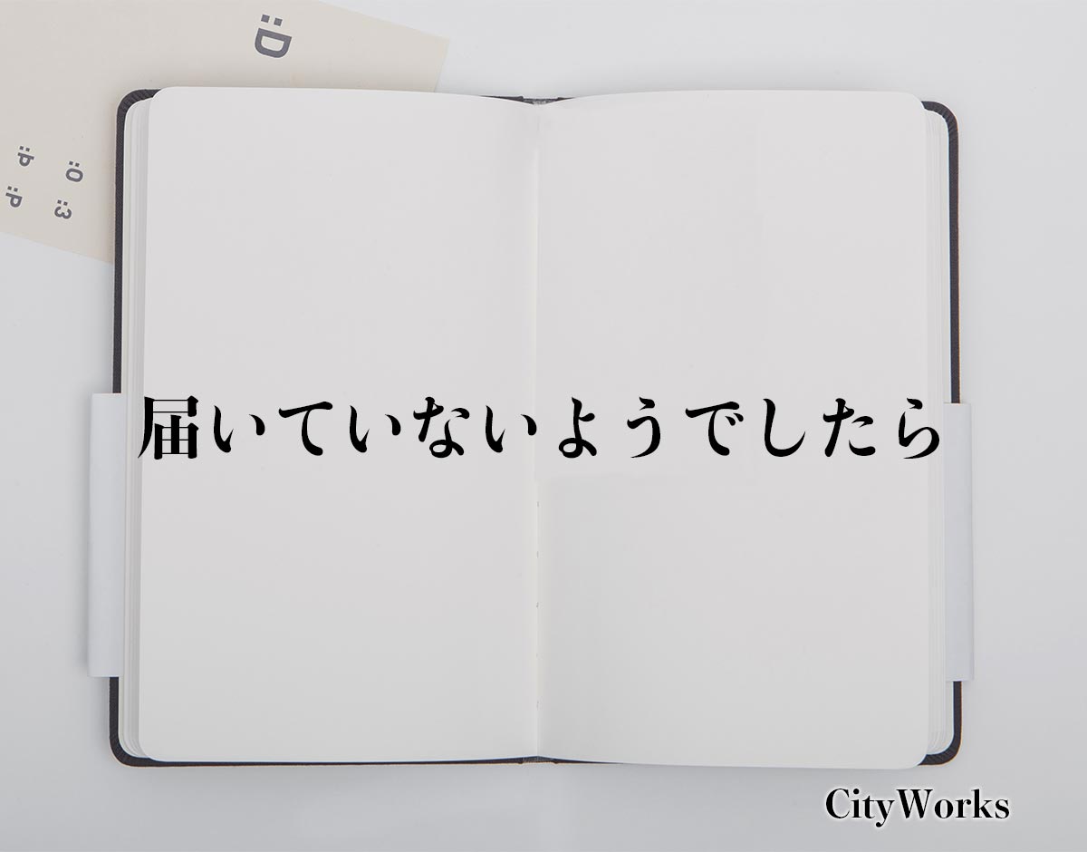 「届いていないようでしたら」とは？