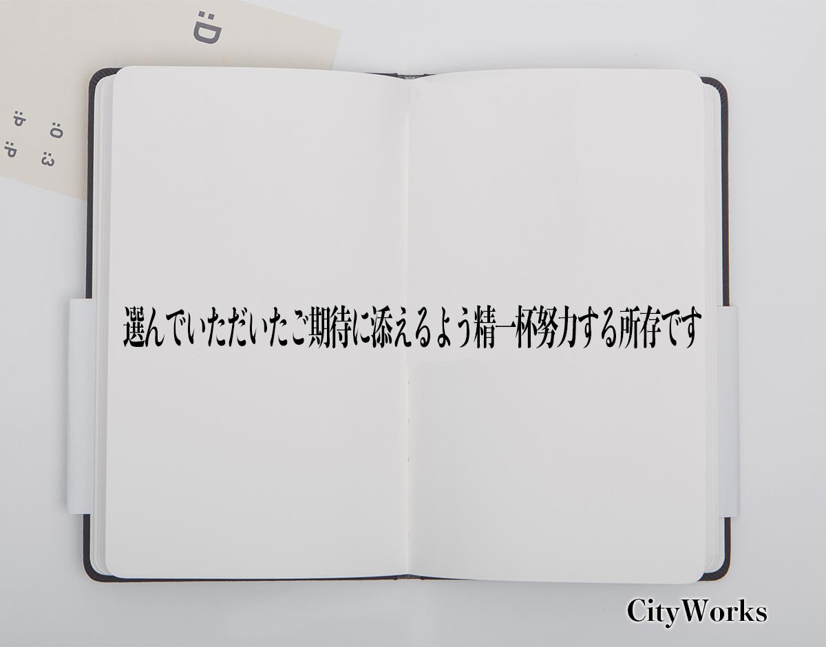 「選んでいただいたご期待に添えるよう精一杯努力する所存です」とは？