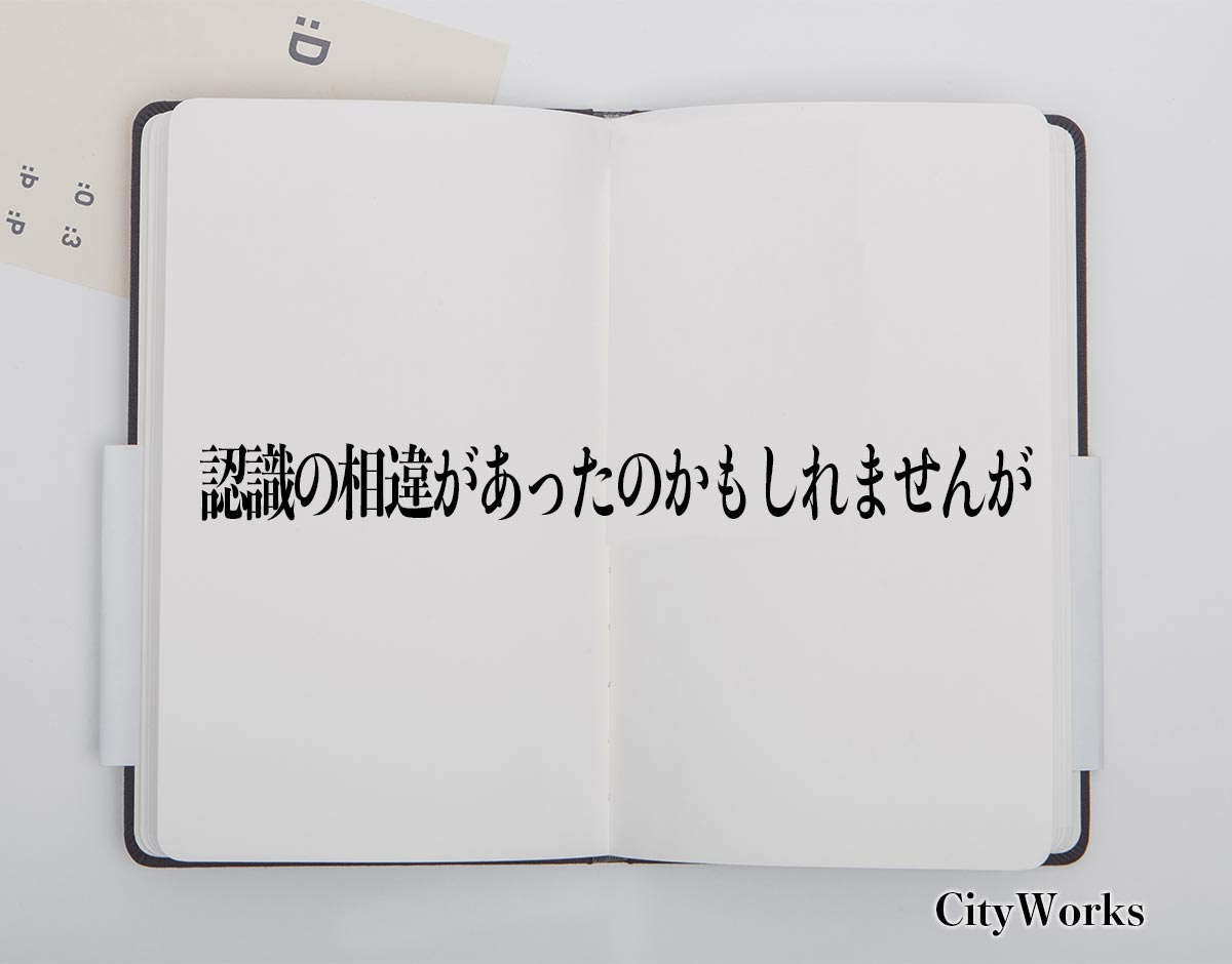 「認識の相違があったのかもしれませんが」とは？