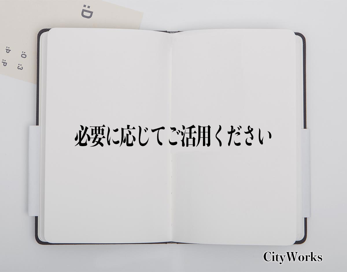 「必要に応じてご活用ください」とは？