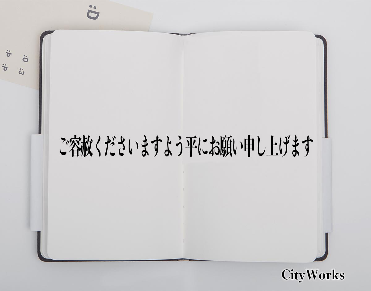 「ご容赦くださいますよう平にお願い申し上げます」とは？
