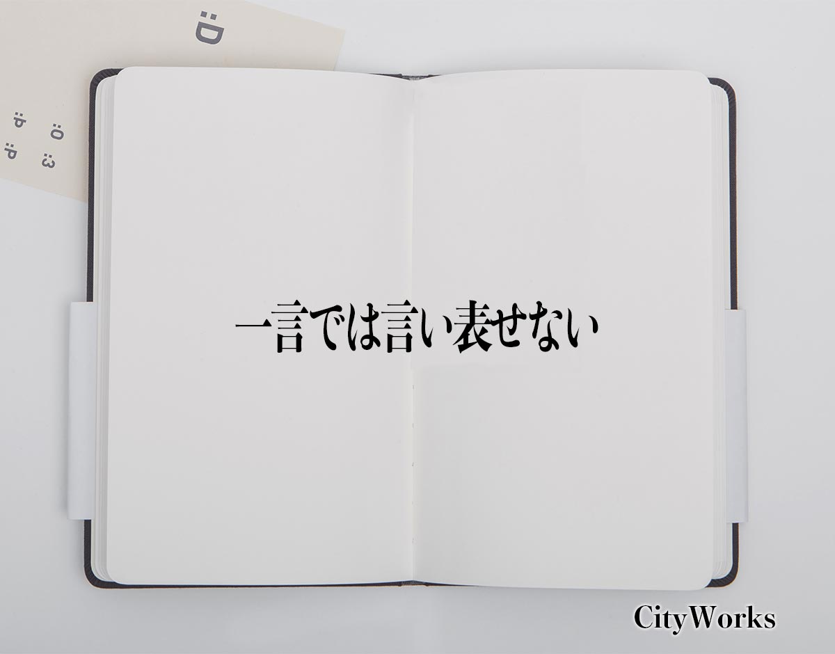 「一言では言い表せない」とは？