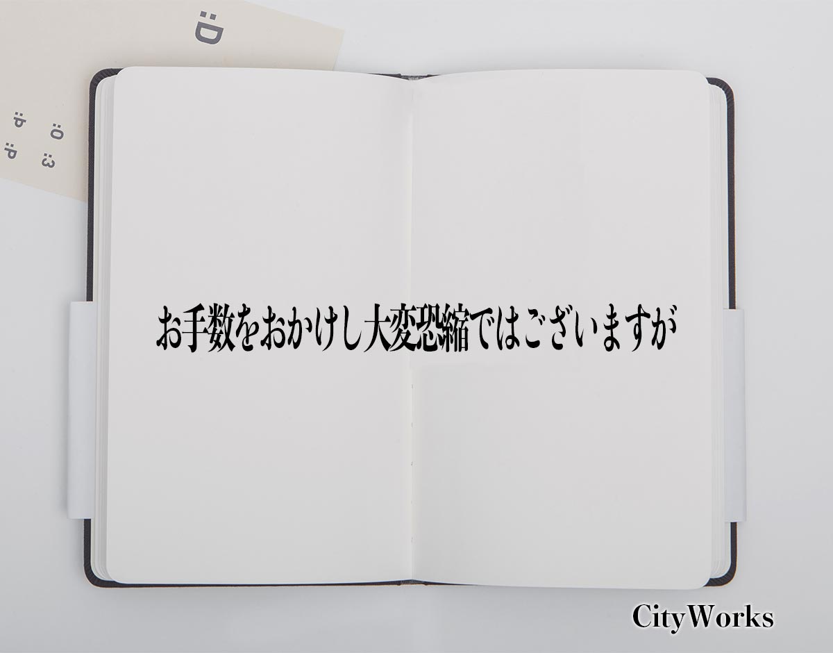 「お手数をおかけし大変恐縮ではございますが」とは？