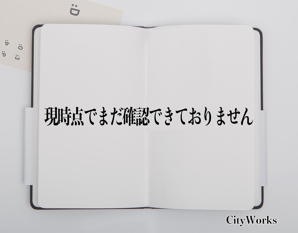 「現時点でまだ確認できておりません」とは？