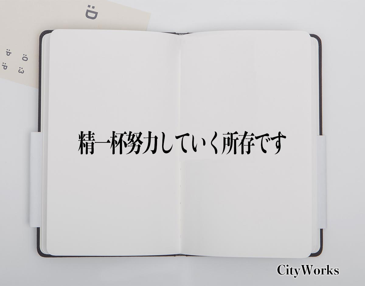 「精一杯努力していく所存です」とは？