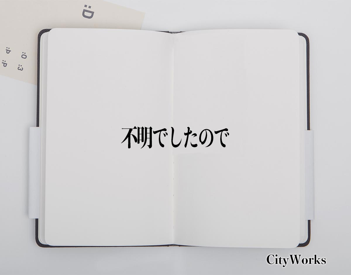 「不明でしたので」とは？