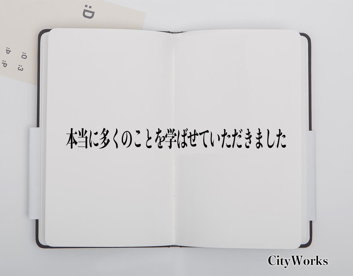 「本当に多くのことを学ばせていただきました」とは？