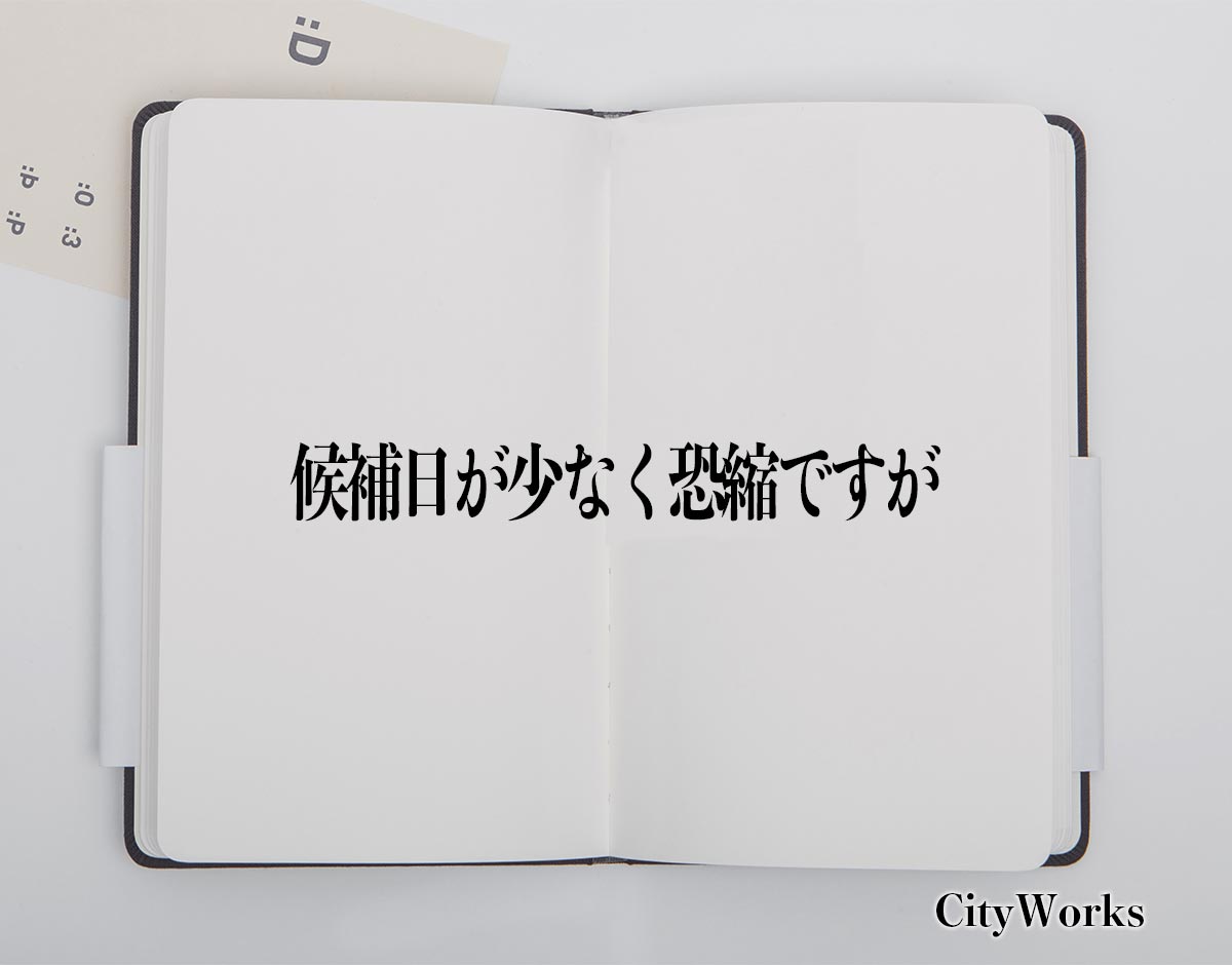 「候補日が少なく恐縮ですが」とは？