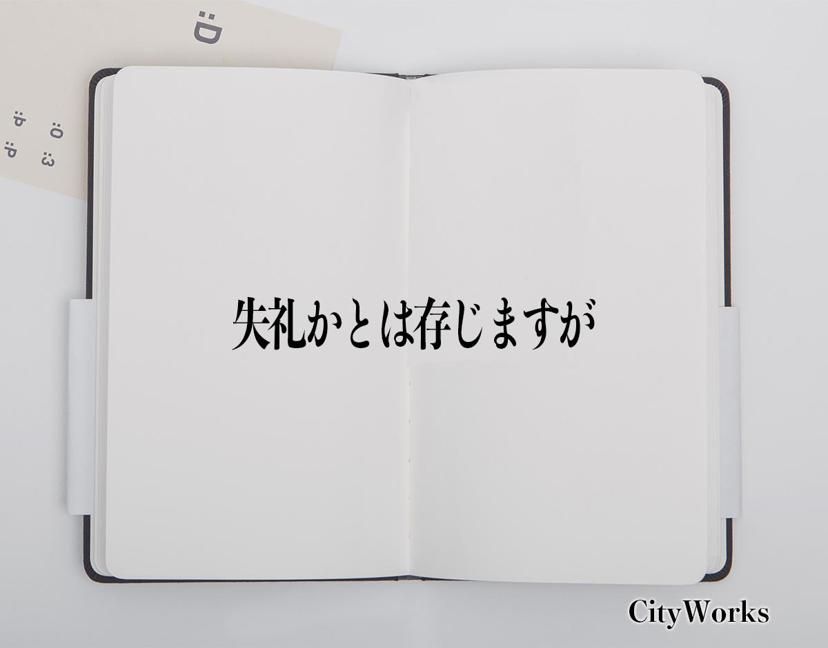 「失礼かとは存じますが」とは？