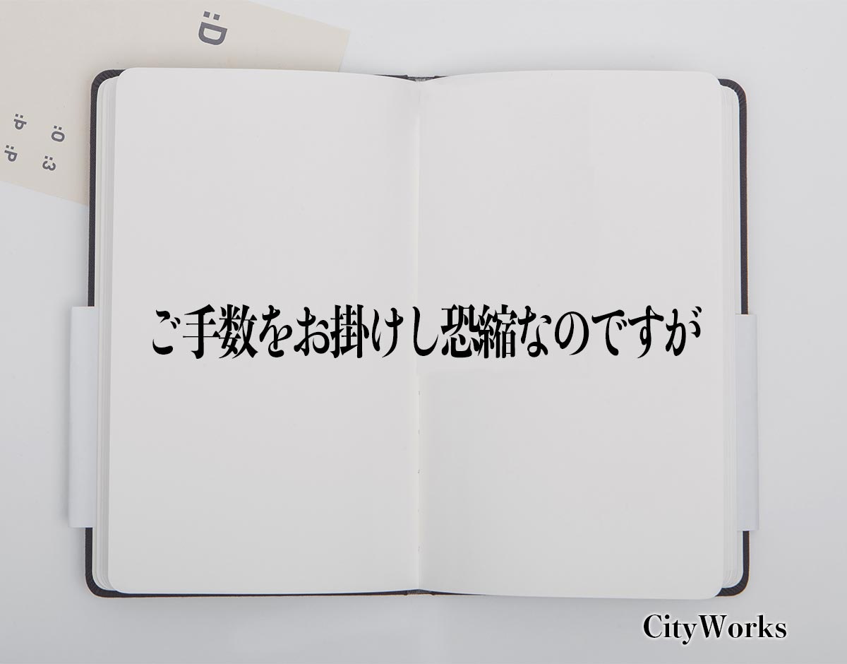 「ご手数をお掛けし恐縮なのですが」とは？