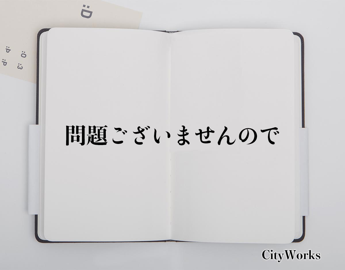 「問題ございませんので」とは？