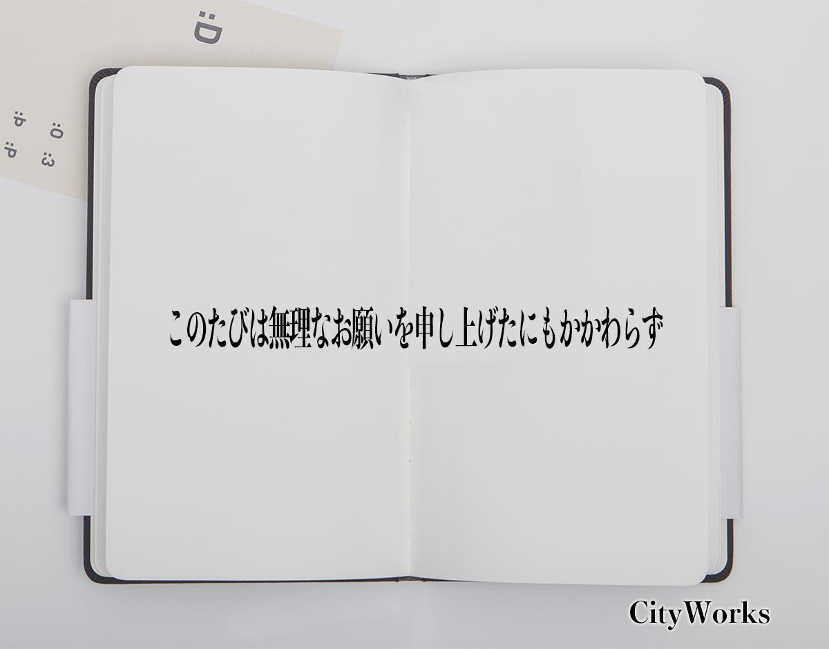 「このたびは無理なお願いを申し上げたにもかかわらず」とは？