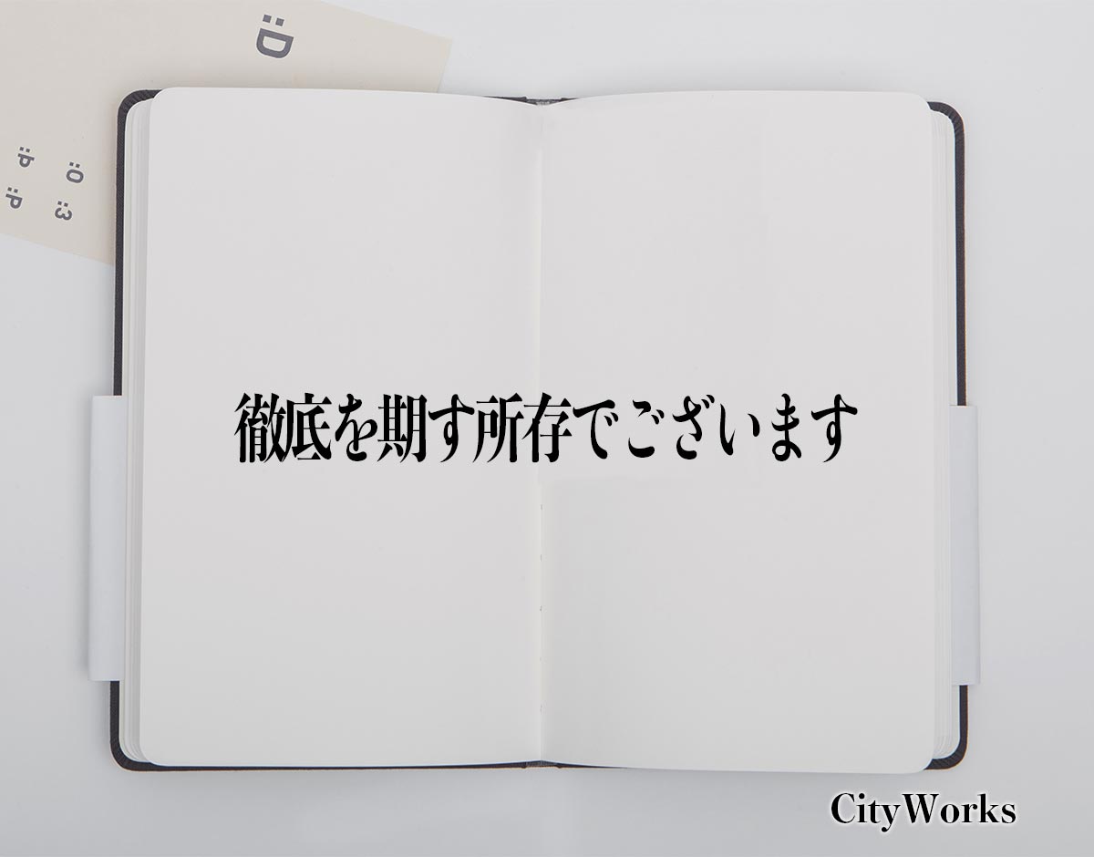 「徹底を期す所存でございます」とは？