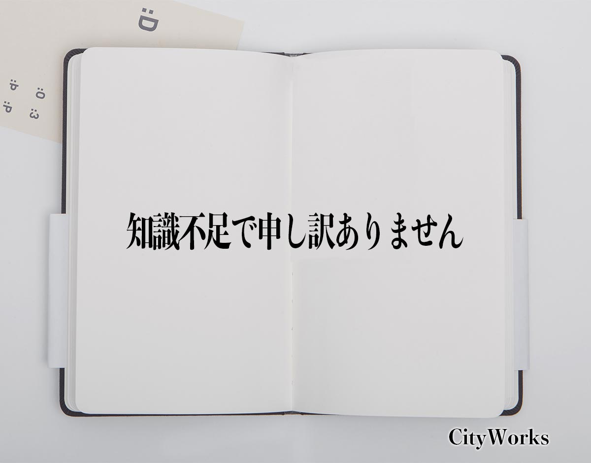 「知識不足で申し訳ありません」とは？