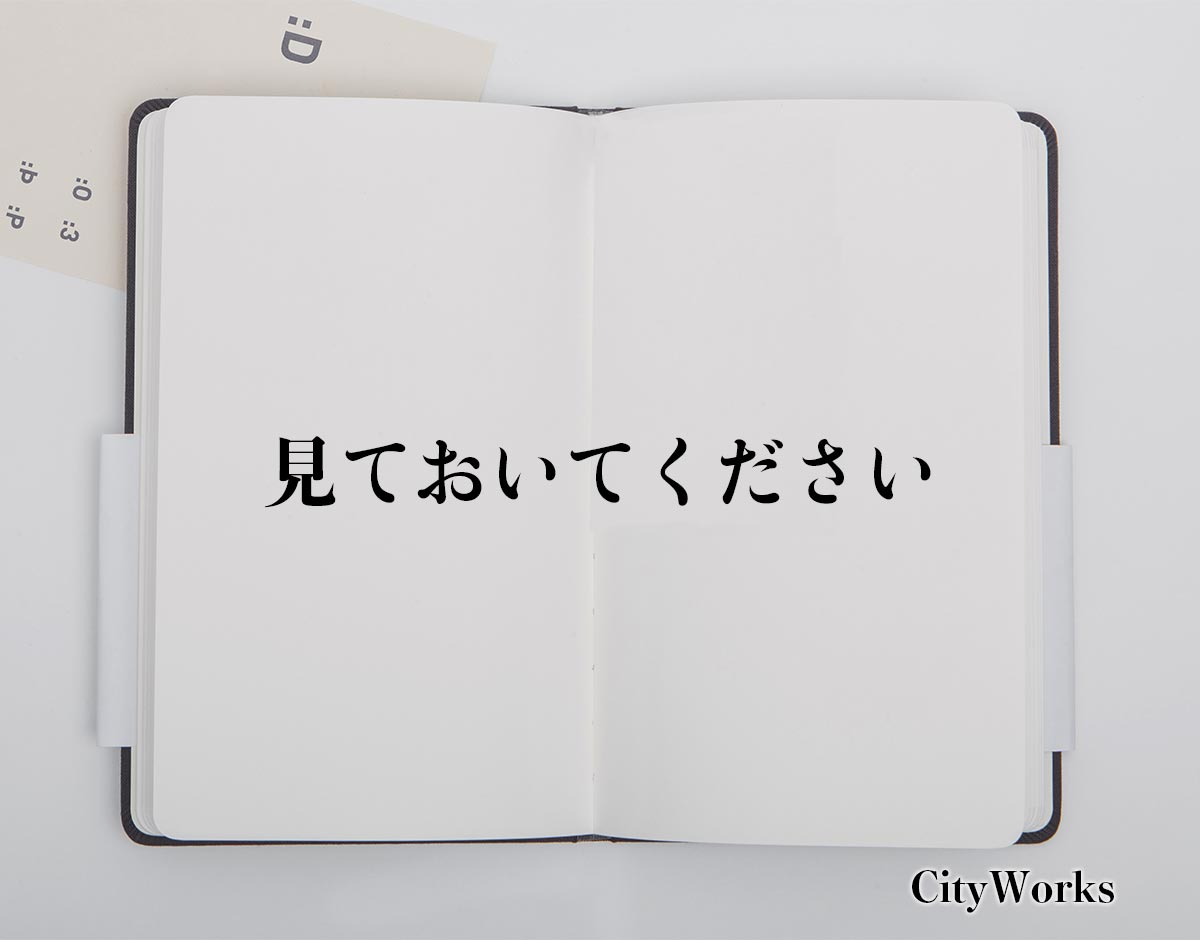 「見ておいてください」とは？